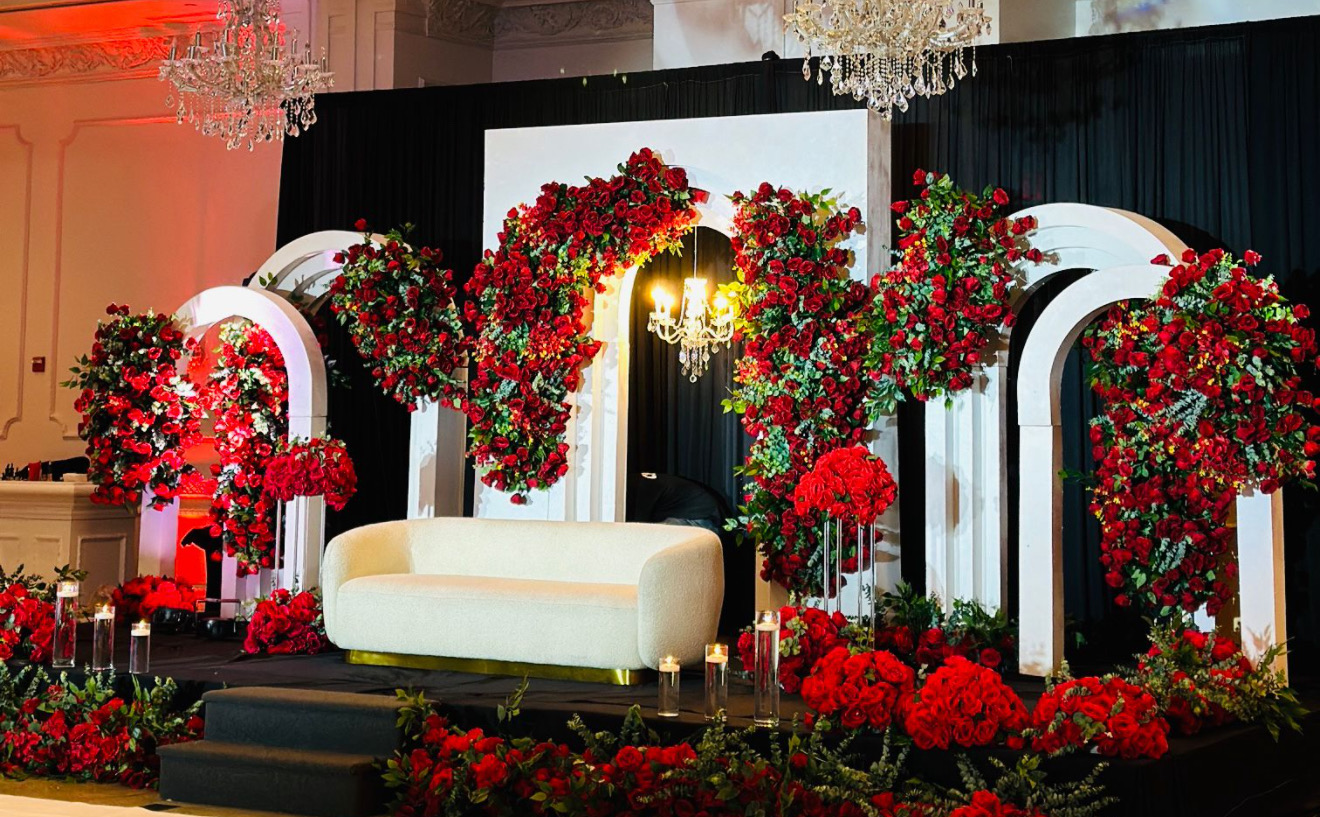 Elegant wedding setup